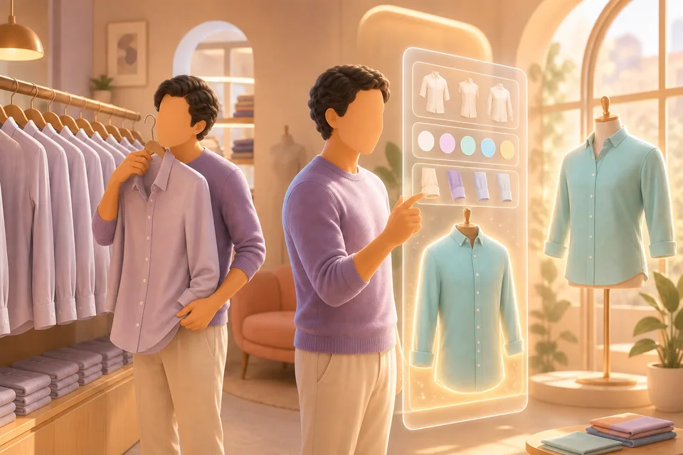 Faceless illustration of an experience being tailored to one person's needs
